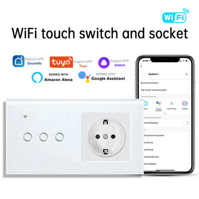 ราคาดี Alexa Wifi Smart Wall Switch And Socket Dual USB แผนกระจกหมัดกันน้ํา ออนไลน์