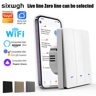 Bom preço WiFi Touch Smart Lighting Control 4 Gang Switch Painel de vidro de cristal Não neutro on-line