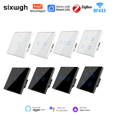 Good price Tempered Glass Panel Wifi Enabled Zigbee Touch Switch Alexa Zigbee Touch Switch 240V online