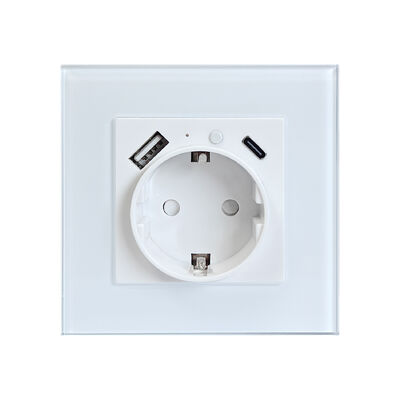 Goede prijs Smart Glass Wall Socket met 20W snel opladen WiFi afstandsbediening en gehard glaspaneel voor slaapkamer en kantoor online