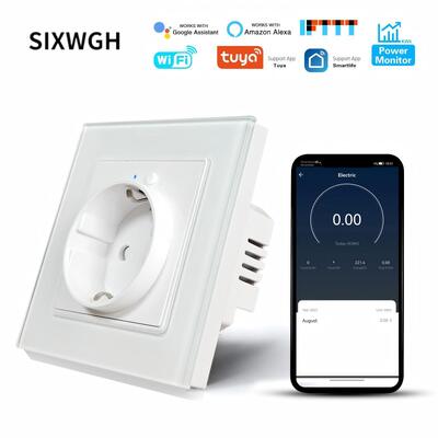 Buen precio WiFi Smart Plug Socket de pared con control de voz IFTTT Automatización y PC V0 Panel de vidrio ignífugo en línea