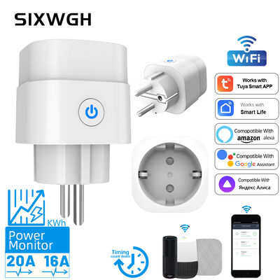 Buen precio Control de voz WiFi Smart Plug con control de grupo y emparejamiento rápido para la automatización del hogar inteligente en línea