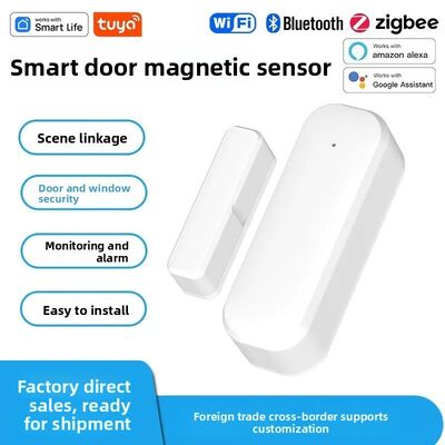 Bom preço ZigBee 3.0 Sensores de porta e janela de casa inteligente Alerta de intrusão em tempo real ABS V0 à prova de fogo on-line